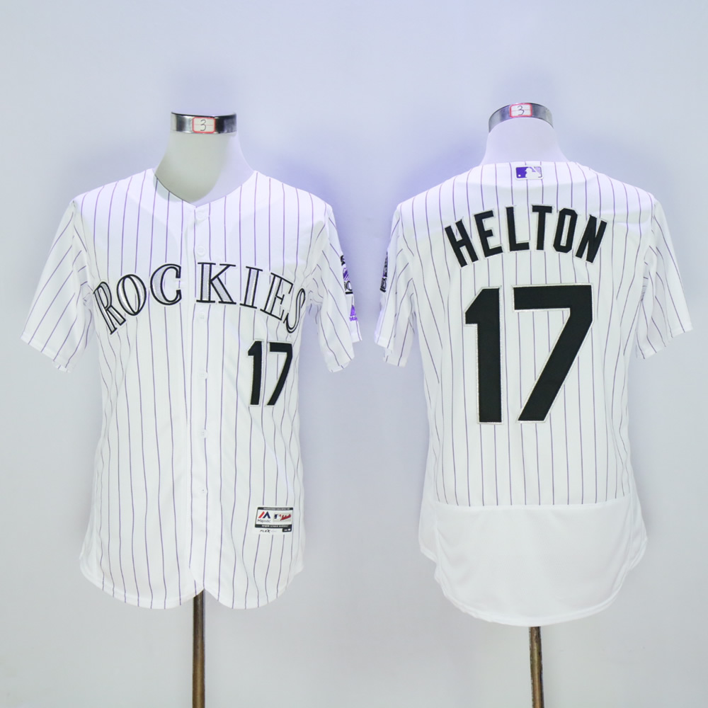 Men Colorado Rockies #17 Helton White MLB Jerseys